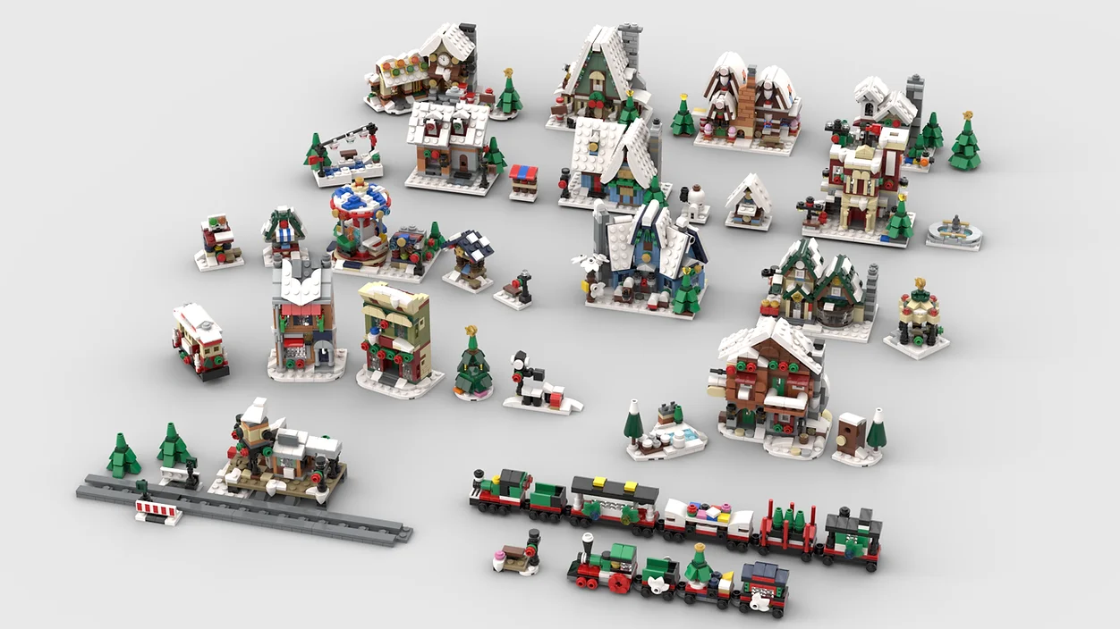 Le MOC "Mini Winter Village Collection" de l'AFOL Chris Tromans possède également une échelle très petite