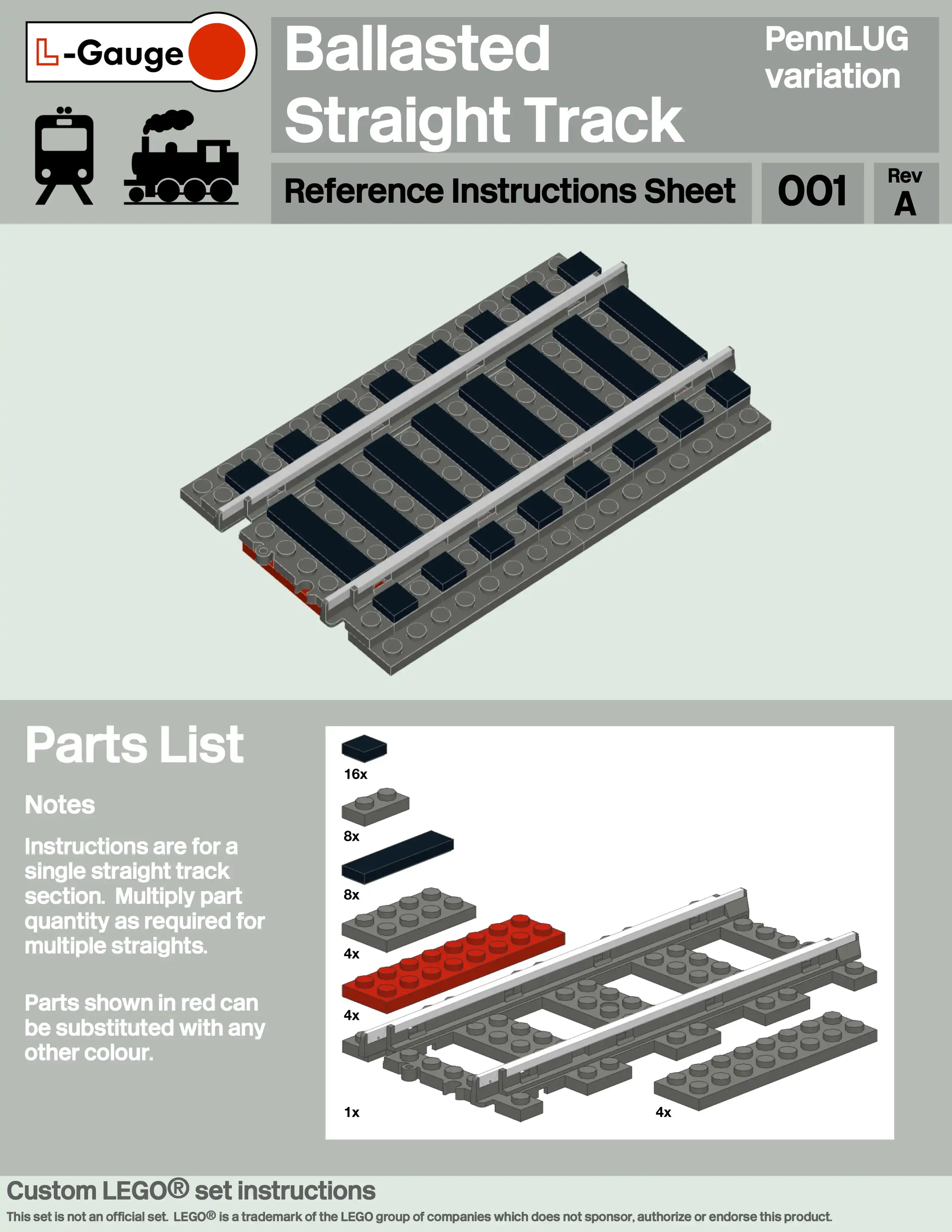 Instructions "Ballasted Straight Track" du site L-Gauge