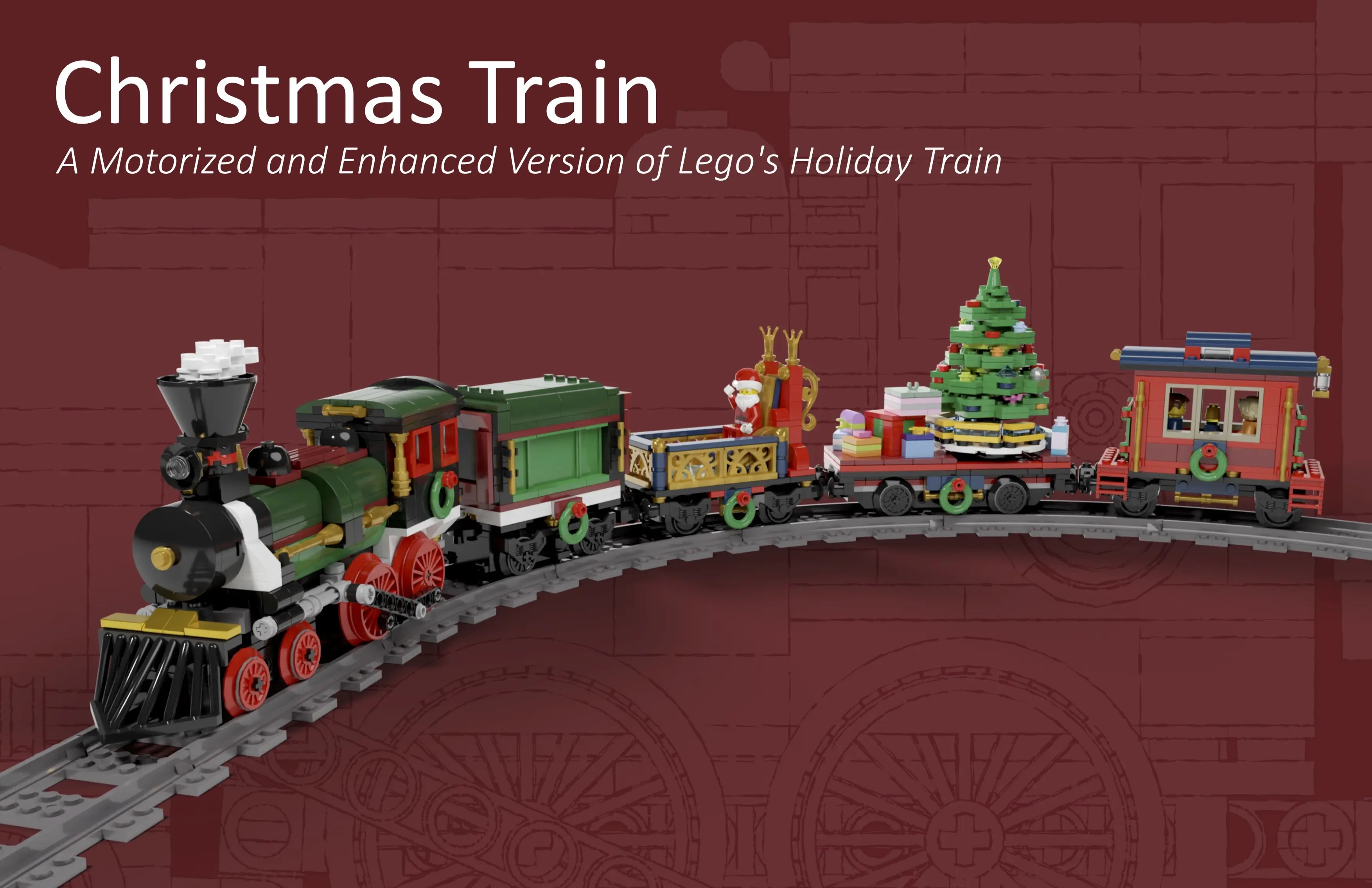 Le MOC "Motorized and Improved Christmas Train", disponible sur Rebrickable
