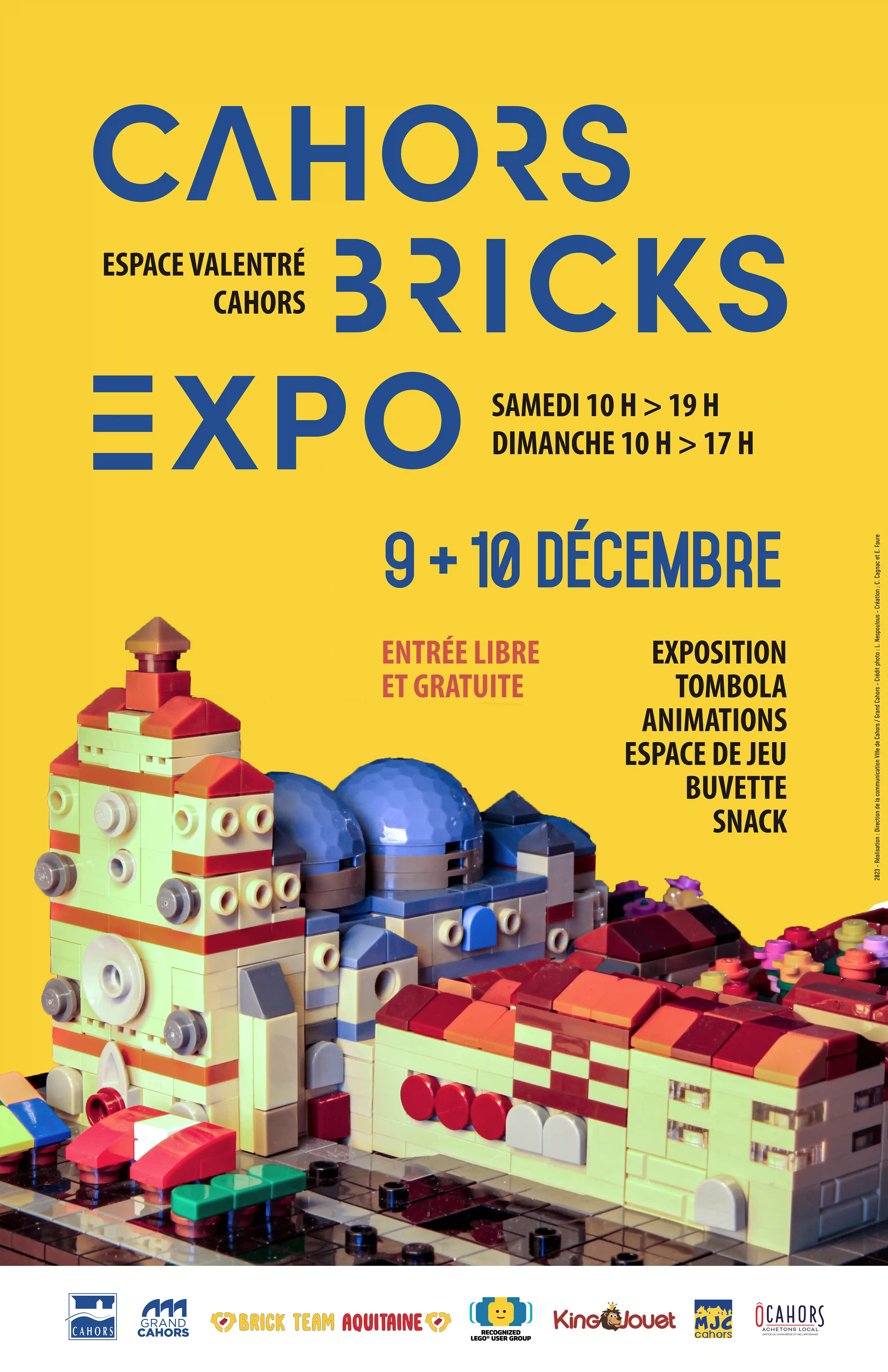 Affiche de l'exposition "Cahors Bricks Expo 2023"