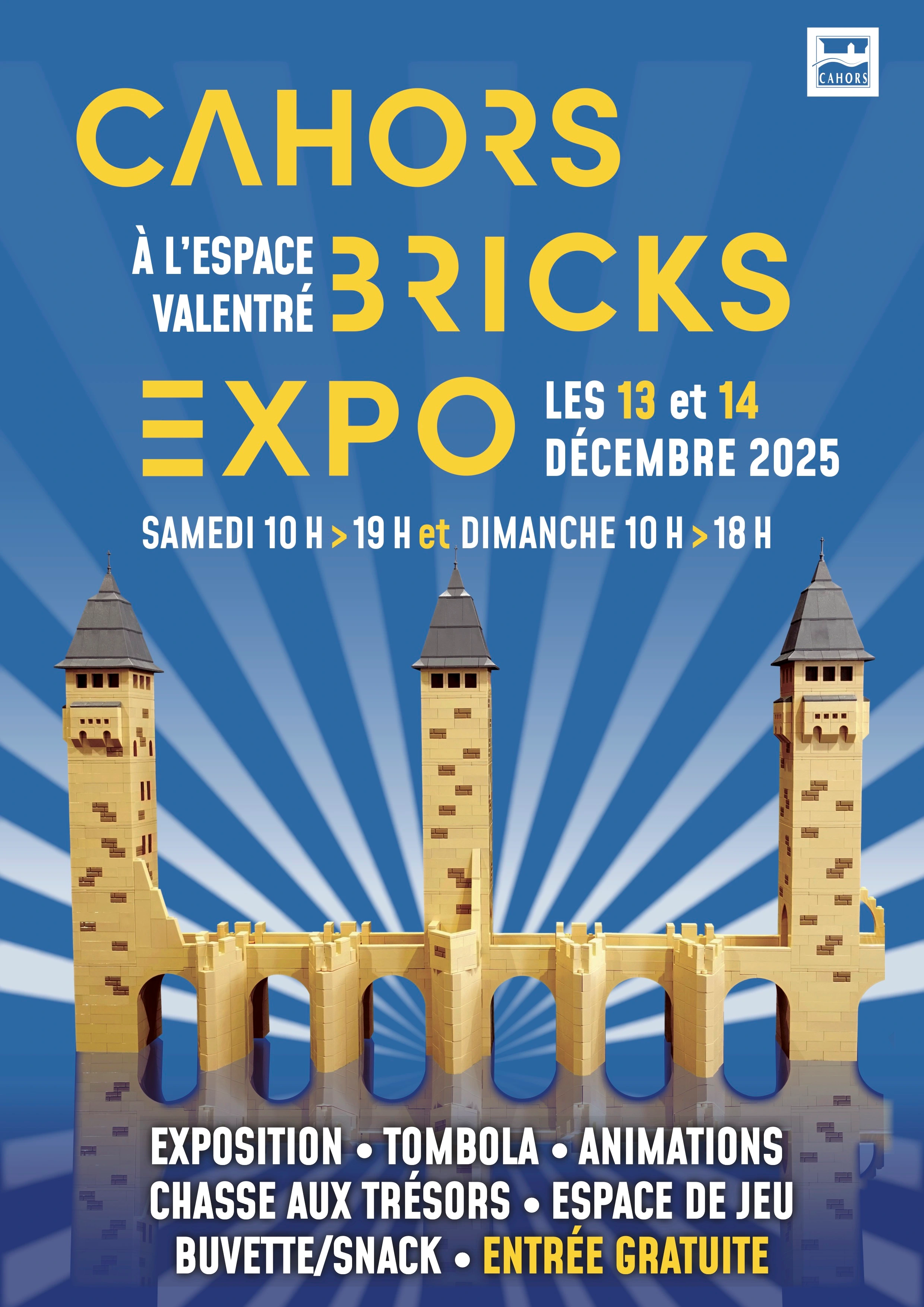 Affiche de l'exposition "Cahors Bricks Expo 2025"
